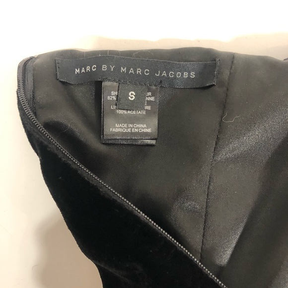 Marc Jacobs black silk velvet ruffle bustier dress - Picture 10 of 13